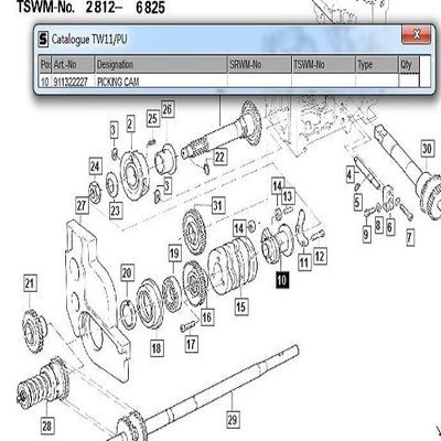 PU P7100 P7150 P7200 запасных частей TW11 сплетя машины Sulzer кулачка рудоразборки