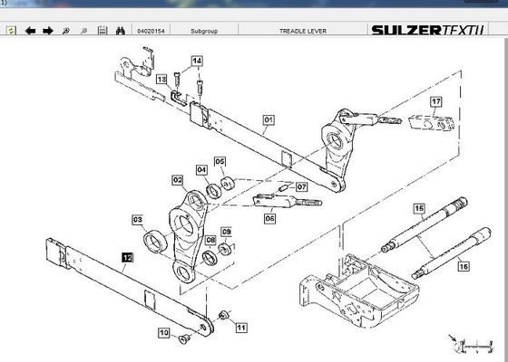 Тени ракеты P7100 Sulzer щадят части отклонятья и рычаг Treadle