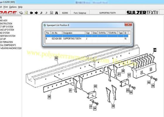 632424000 частей G6100 G6200 G6300 F2001 машинного оборудования ткани рапиры Sulzer запасных