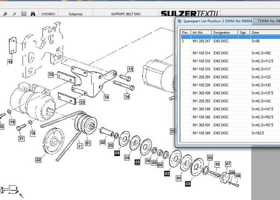 Части ISO9001 сплетя машины Sulzer диска пояса диска конца